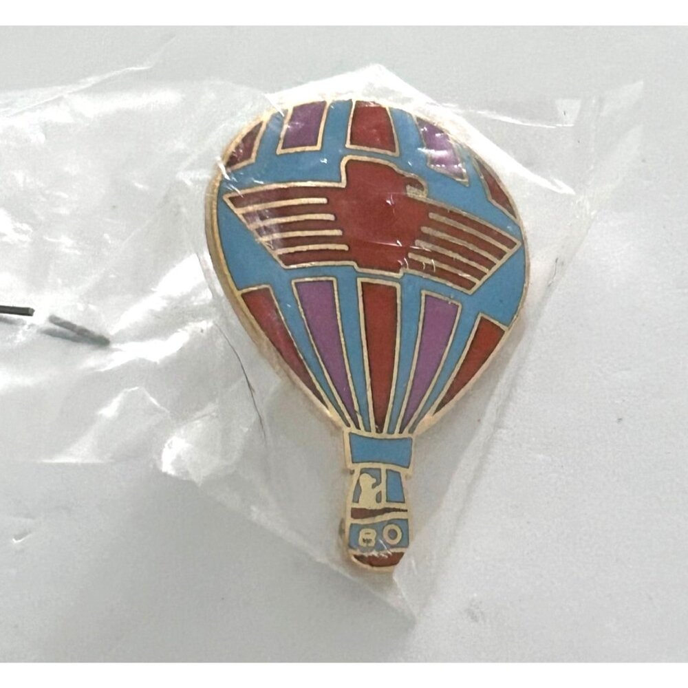 Vintage Hot Air Balloon Thunderbird 80 Enamel Pin Lapel